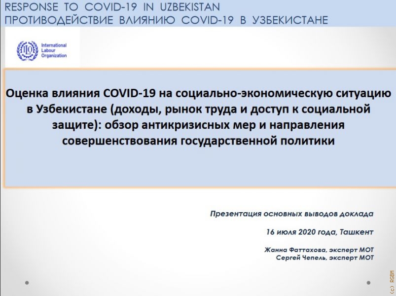 Оценка влиятия COVID-19 на социально-экономическую ситуацию в Узбекистане (доходы, рынок труда и доступ к социальной защите): обзор антикризисных мер и направления совершенствования государственной политики — 2020